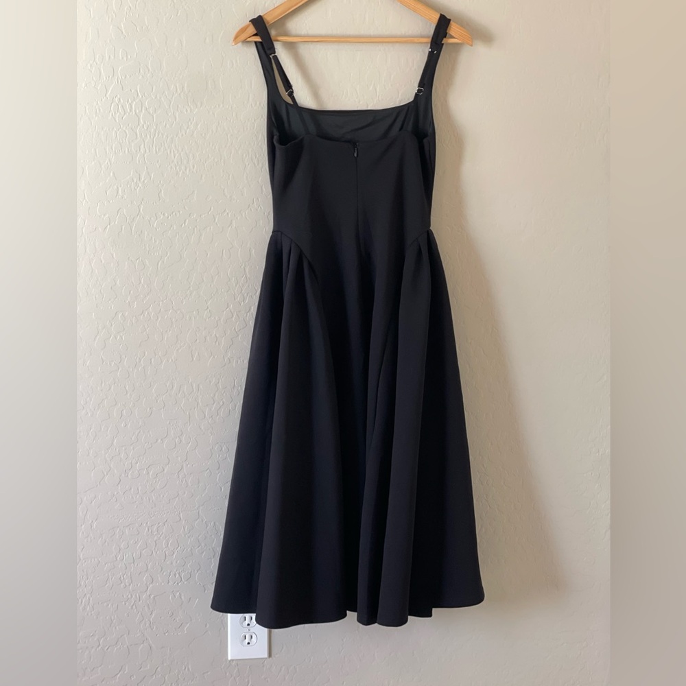 NWOT - Amazon Memorisea Black Square Neck A Line Midi Dress Black - Small - Picture 5 of 9
